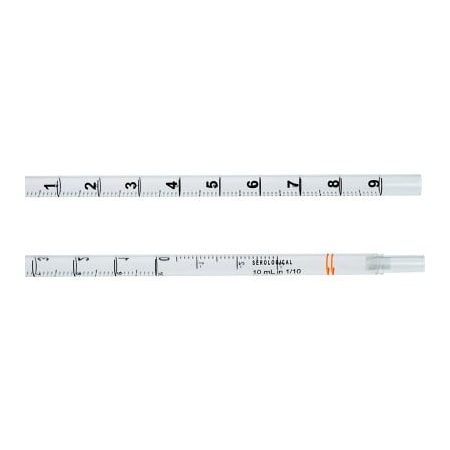 Celltreat Scientific Products CELLTREAT 10mL Serological Pipet, Open End, Individually Wrapped, Sterile, Polystrene, 200/PK 229224B